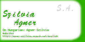 szilvia agner business card